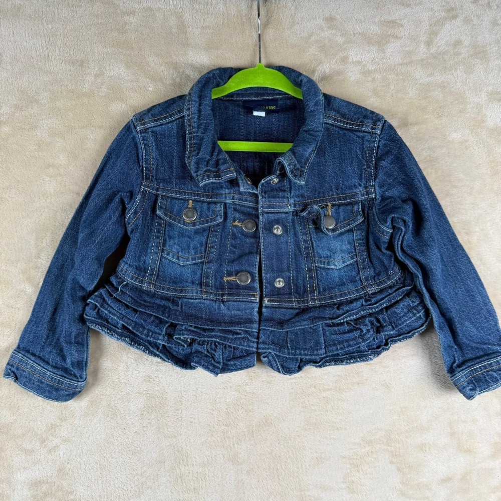 Genuine Kids from OshKosh Girls 2T Dark Wash Ruffle Hem Cropped Denim Jacket